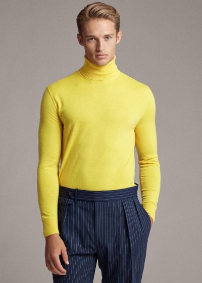 Sueter Ralph Lauren Hombre Azules Amarillos - Cashmere Turtleneck - GMQNP9581